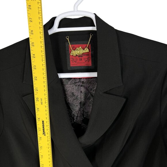 Apple Bottoms Womens 1X Black Asymmetrical Blazer Gold Buttons Business Casual - Picture 10 of 16